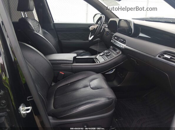 KM8R74HEXNU353092 2022 HYUNDAI PALISADE Black Вид салону спереду