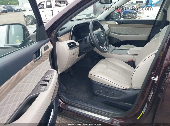 KM8R74HEXNU454522 2022 HYUNDAI PALISADE Brown 360 interior view