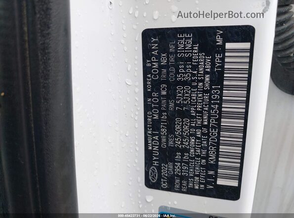 KM8R7DGE7PU541931 2023 HYUNDAI PALISADE White Widok komory silnika