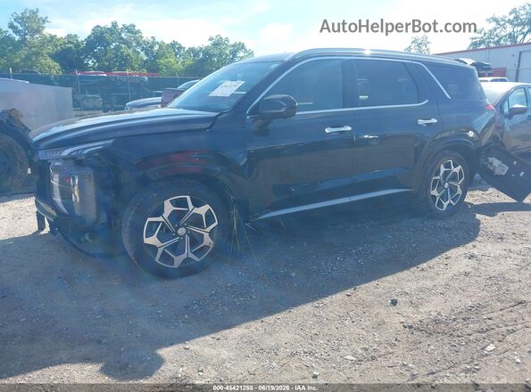 KM8R7DHE2MU325687 2021 HYUNDAI PALISADE Black წინა მარცხენა ხედი სამი მეოთხედიდან