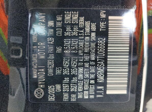 KM8RM5SA7TU066682 2026 HYUNDAI PALISADE Черный Панорамный вид салона 360°