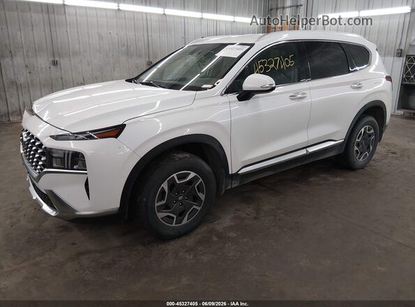KM8S2DA13MU010484 2021 HYUNDAI SANTA FE HYBRID White Передня ліва чверть
