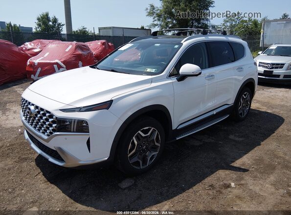 KM8S5DA14NU026573 2022 HYUNDAI SANTA FE HYBRID White წინა მარცხენა ხედი სამი მეოთხედიდან