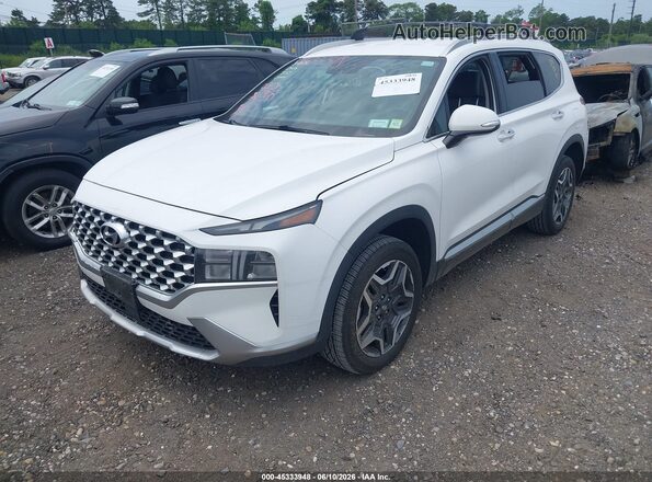 KM8S6DA24NU031813 2022 HYUNDAI SANTA FE PLUG-IN HYBRID White წინა მარცხენა ხედი სამი მეოთხედიდან