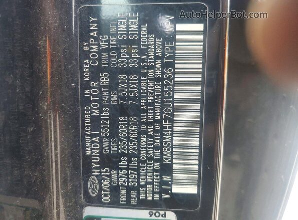 KM8SM4HF7GU155236 2016 HYUNDAI SANTA Black VIN կոդի պիտակի տեսք