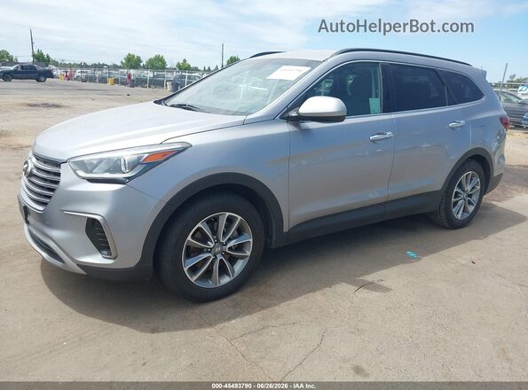 KM8SM4HF9JU274509 2018 HYUNDAI SANTA FE Silver წინა მარცხენა ხედი სამი მეოთხედიდან