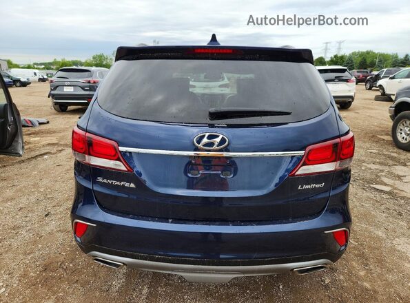 KM8SN4HF0HU187914 2017 HYUNDAI SANTA Blue Widok z tyłu