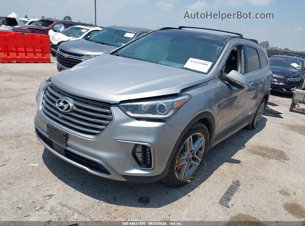 KM8SR4HF0KU310512 2019 HYUNDAI SANTA FE XL Silver Vista tres cuartos delantera izquierda