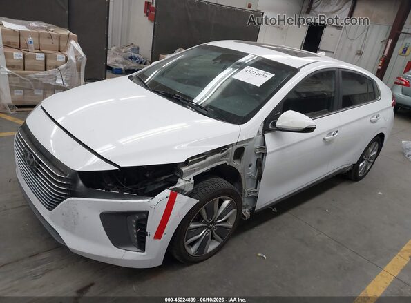 KMHC05LC4HU031655 2017 HYUNDAI IONIQ HYBRID White წინა მარცხენა ხედი სამი მეოთხედიდან