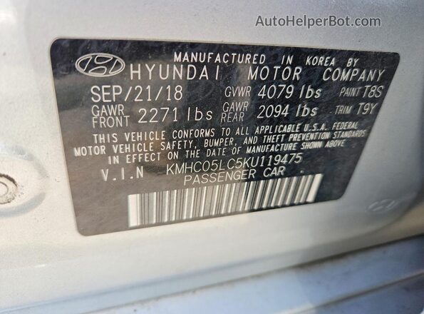 KMHC05LC5KU119475 2019 HYUNDAI IONIQ Silver Engine compartment view