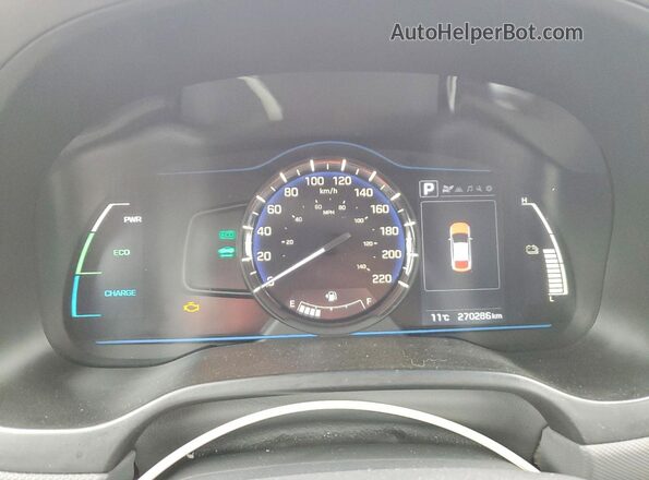 KMHC05LC9HU020408 2017 HYUNDAI IONIQ Gray Vista del cuadro de instrumentos