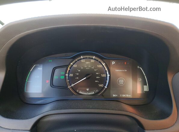 KMHC65LC0HU039069 2017 HYUNDAI IONIQ White Вид щитка приладів
