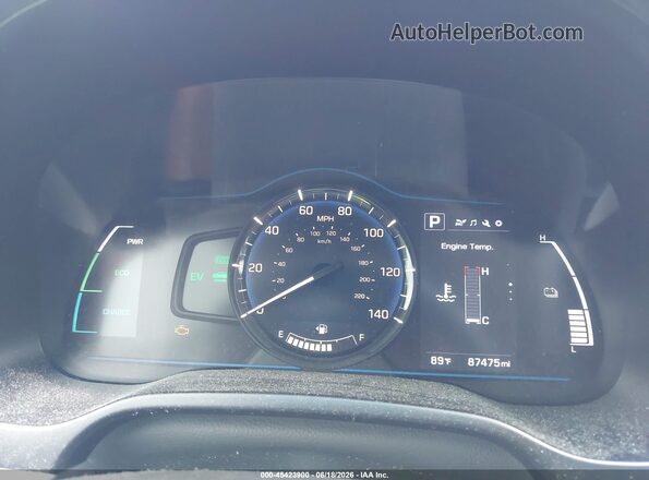 KMHC65LC0KU125473 2019 HYUNDAI IONIQ HYBRID Blue უკანა სავარძლების ხედი