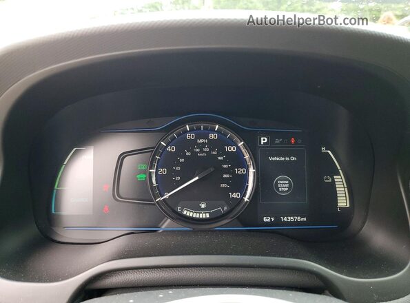 KMHC65LC2HU031295 2017 HYUNDAI IONIQ White Vista del cuadro de instrumentos
