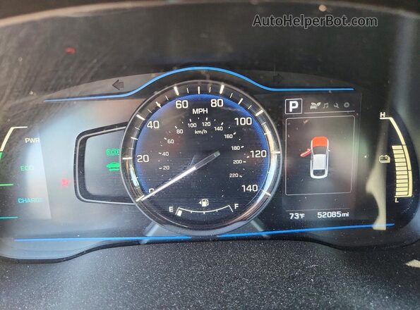 KMHC65LC3KU115438 2019 HYUNDAI IONIQ Silver ხელსაწყოთა პანელის ხედი