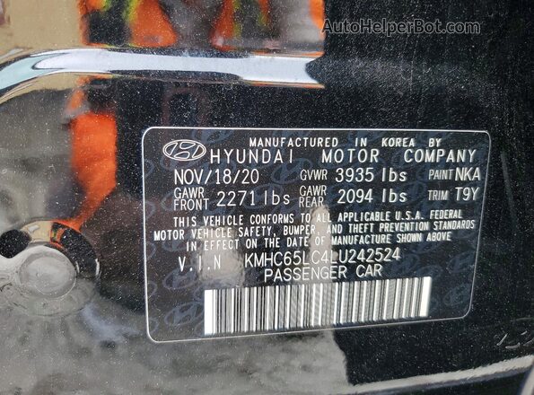 KMHC65LC4LU242524 2020 HYUNDAI IONIQ Black Вид підкапотного простору