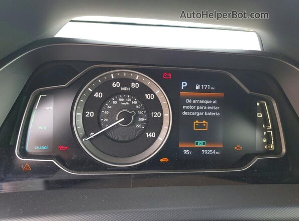 KMHC65LC4LU242524 2020 HYUNDAI IONIQ Black Вид щитка приладів