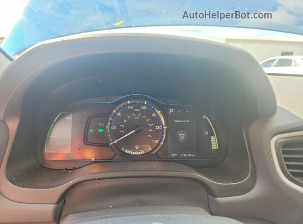 KMHC65LC7HU056645 2017 HYUNDAI IONIQ Blue Widok zestawu wskaźników