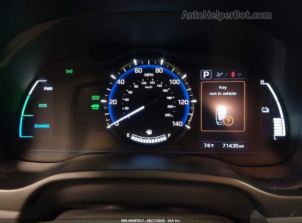 KMHC65LC9KU156964 2019 HYUNDAI IONIQ HYBRID Gray Вид задніх сидінь