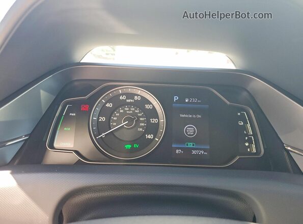 KMHC65LC9LU210121 2020 HYUNDAI IONIQ White Vista del cuadro de instrumentos
