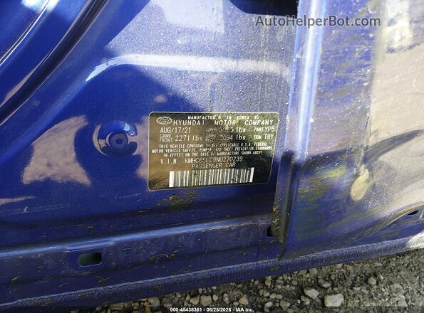 KMHC65LC9NU270239 2022 HYUNDAI IONIQ HYBRID Blue Շարժիչի բաժամունքի տեսք