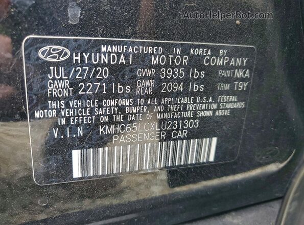 KMHC65LCXLU231303 2020 HYUNDAI IONIQ Black ძრავის განყოფილების ხედი
