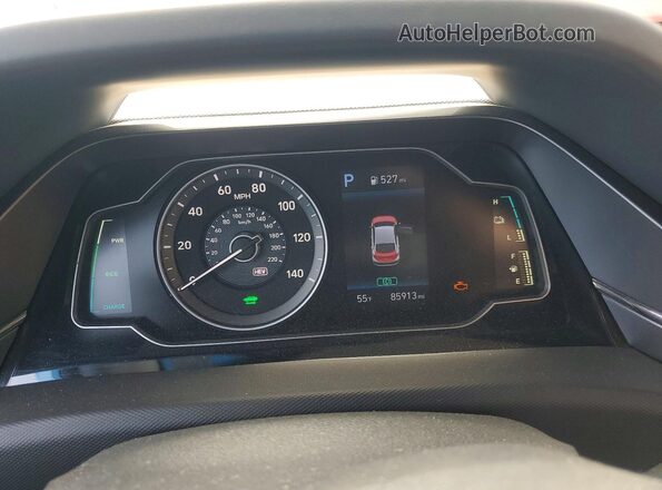 KMHC65LD1LU203740 2020 HYUNDAI IONIQ White Widok zestawu wskaźników