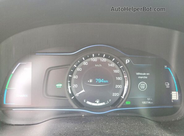 KMHC65LD3KU146052 2019 HYUNDAI IONIQ Black Սարքավորումների վահանակի տեսք