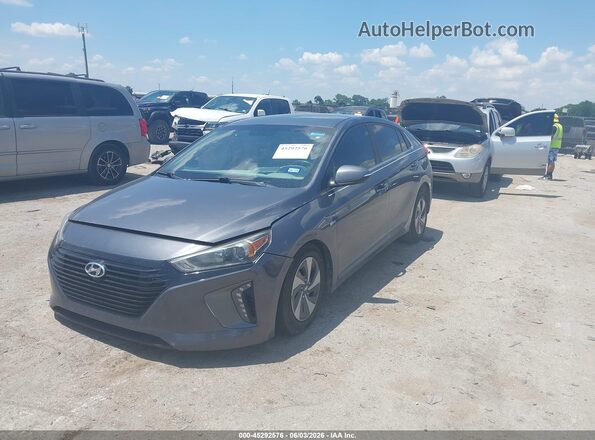 KMHC75LC1HU037232 2017 HYUNDAI IONIQ HYBRID Gray წინა მარცხენა ხედი სამი მეოთხედიდან