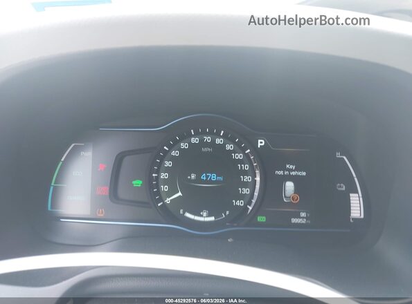 KMHC75LC1HU037232 2017 HYUNDAI IONIQ HYBRID Gray უკანა სავარძლების ხედი