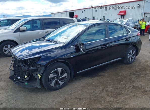 KMHC75LC2KU129442 2019 HYUNDAI IONIQ HYBRID Black წინა მარცხენა ხედი სამი მეოთხედიდან