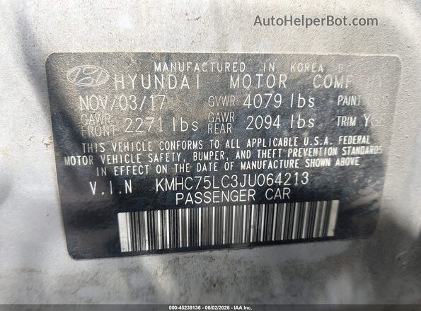 KMHC75LC3JU064213 2018 HYUNDAI IONIQ HYBRID Silver Engine compartment view