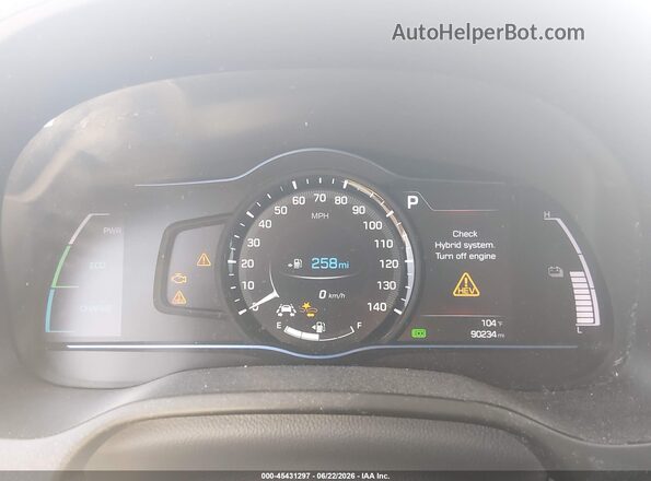 KMHC75LC3KU139719 2019 HYUNDAI IONIQ HYBRID Silver Widok tylnych siedzeń