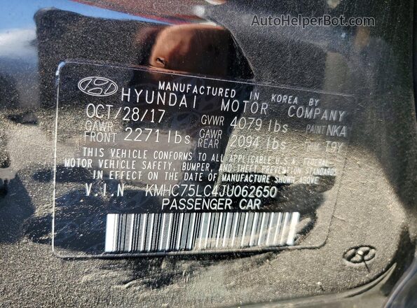 KMHC75LC4JU062650 2018 HYUNDAI IONIQ Black Vista del compartimento del motor