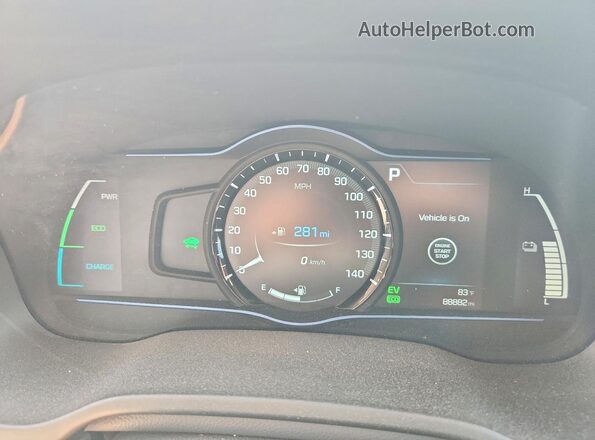 KMHC75LC7HU024873 2017 HYUNDAI IONIQ Black Instrument cluster view
