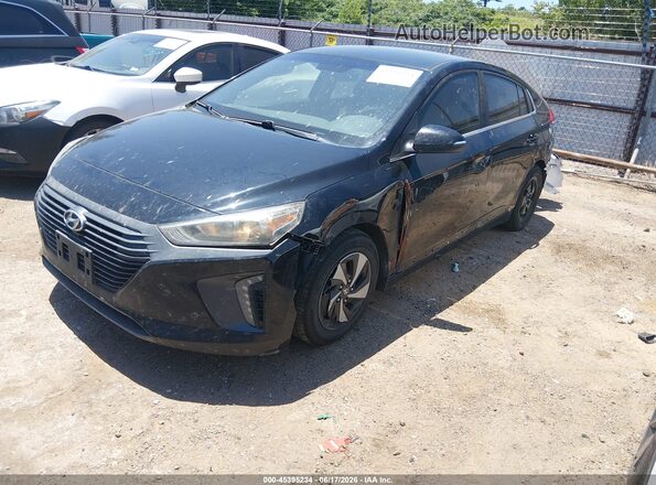 KMHC75LC8HU054593 2017 HYUNDAI IONIQ HYBRID Черный Передняя левая четверть