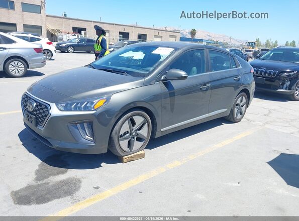 KMHC85LC4MU260775 2021 HYUNDAI IONIQ HYBRID Gray წინა მარცხენა ხედი სამი მეოთხედიდან