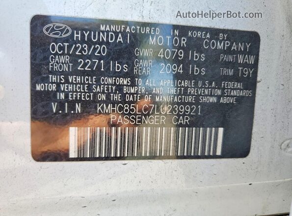 KMHC85LC7LU239921 2020 HYUNDAI IONIQ White Вид підкапотного простору