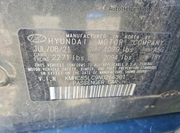 KMHC85LC9NU266301 2022 HYUNDAI IONIQ Gray Widok komory silnika