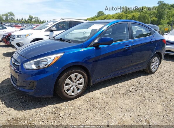 KMHCT4AE0GU045718 2016 HYUNDAI ACCENT Синий Передняя левая четверть