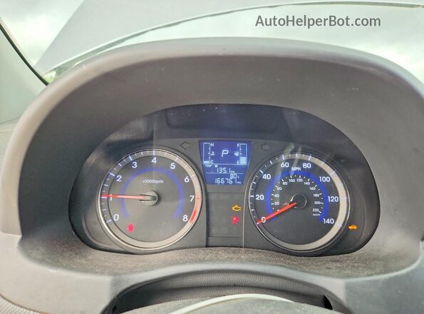 KMHCT4AE0GU089394 2016 HYUNDAI ACCENT Gray Вид щитка приладів