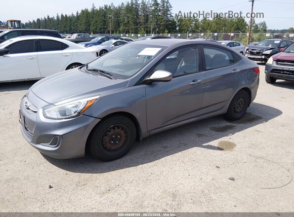 KMHCT4AE1GU044304 2016 HYUNDAI ACCENT Gray წინა მარცხენა ხედი სამი მეოთხედიდან
