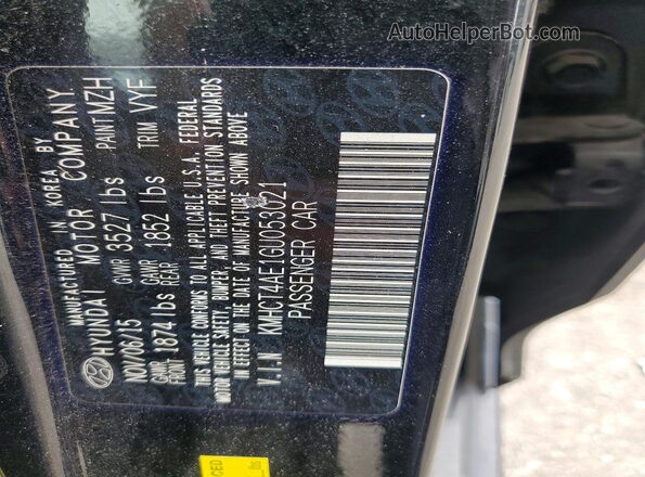 KMHCT4AE1GU053021 2016 HYUNDAI ACCENT Black Engine compartment view