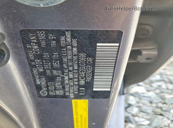 KMHCT4AE2GU070698 2016 HYUNDAI ACCENT Серый 