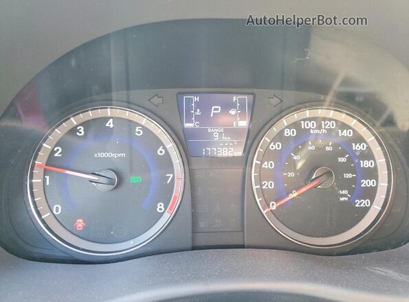 KMHCT4AE2HU184430 2017 HYUNDAI ACCENT Red Instrument cluster view