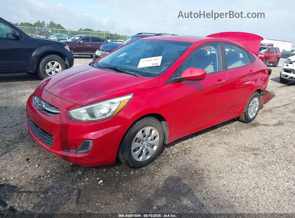 KMHCT4AE4GU093660 2016 HYUNDAI ACCENT Red წინა მარცხენა ხედი სამი მეოთხედიდან