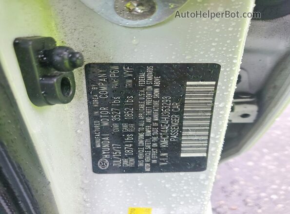KMHCT4AE4HU363293 2017 HYUNDAI ACCENT White ძრავის განყოფილების ხედი
