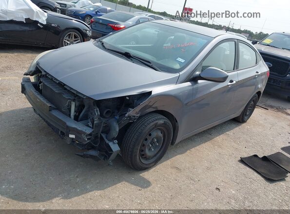 KMHCT4AE5GU082909 2016 HYUNDAI ACCENT Gray Առջևի ձախ երեք քառորդ տեսարան
