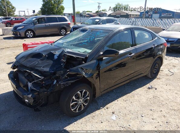 KMHCT4AE5HU320341 2017 HYUNDAI ACCENT Black Առջևի ձախ երեք քառորդ տեսարան