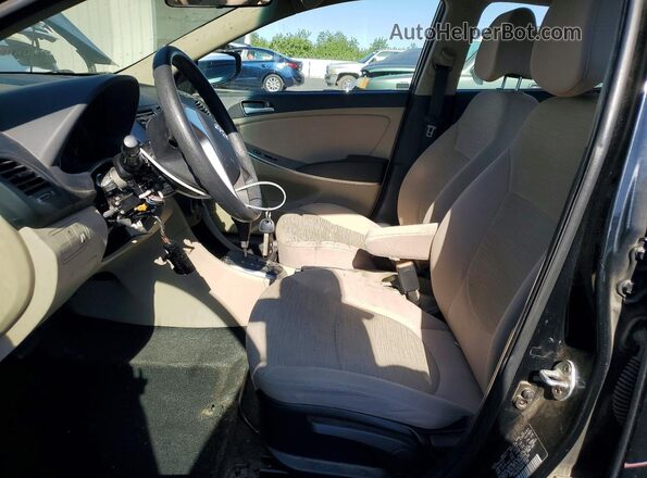 KMHCT4AE5HU340184 2017 HYUNDAI ACCENT Black წინა სალონის ხედი